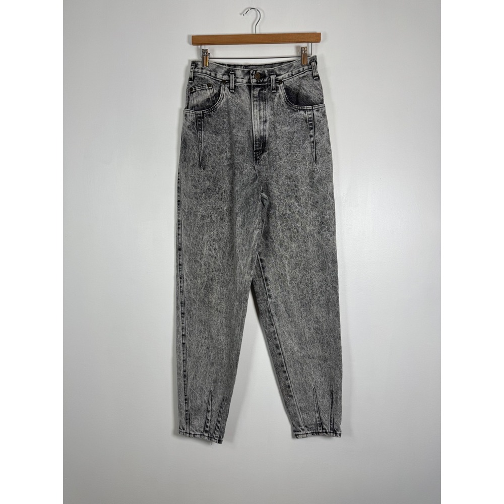 Vintage 90s Sunset Blues Womens 11 Tall Jeans Grey Acid Wash High Rise Tapered